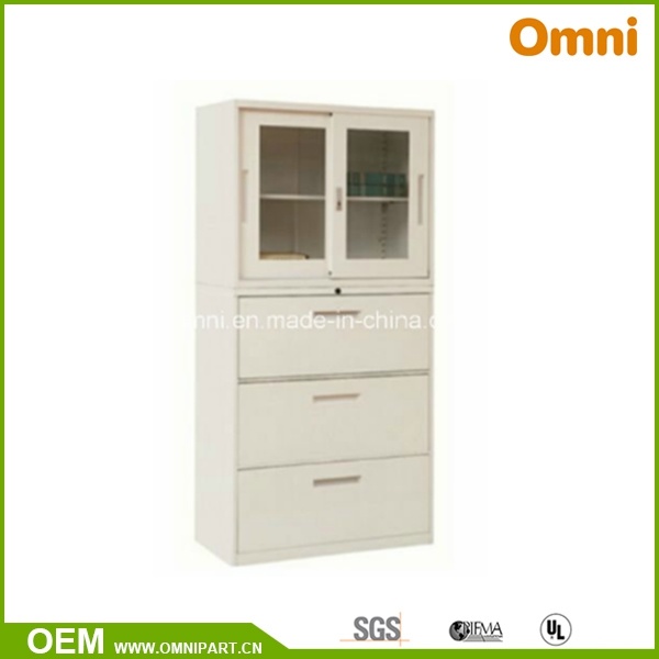 Office Commercial Furniture Glass Door Metal Filing Storage Cabinet (OMNI-XT-08)