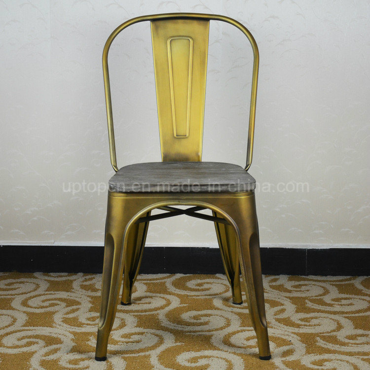 Wholesale Wooden Seat Galvanized Copper Tolix Chair (SP-MC035)