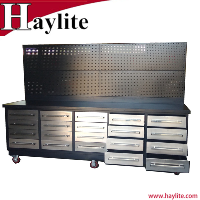 Stainless Steel Garage Use Metal Work Bench Cabinets with Drawers