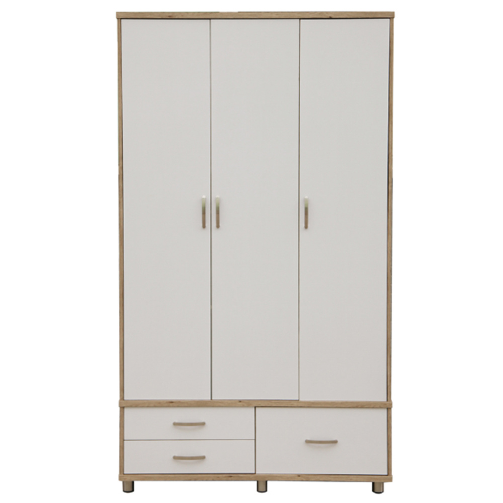 Cheap New Design 3 Door 3 Drawers Wooden Closet Wardrobe