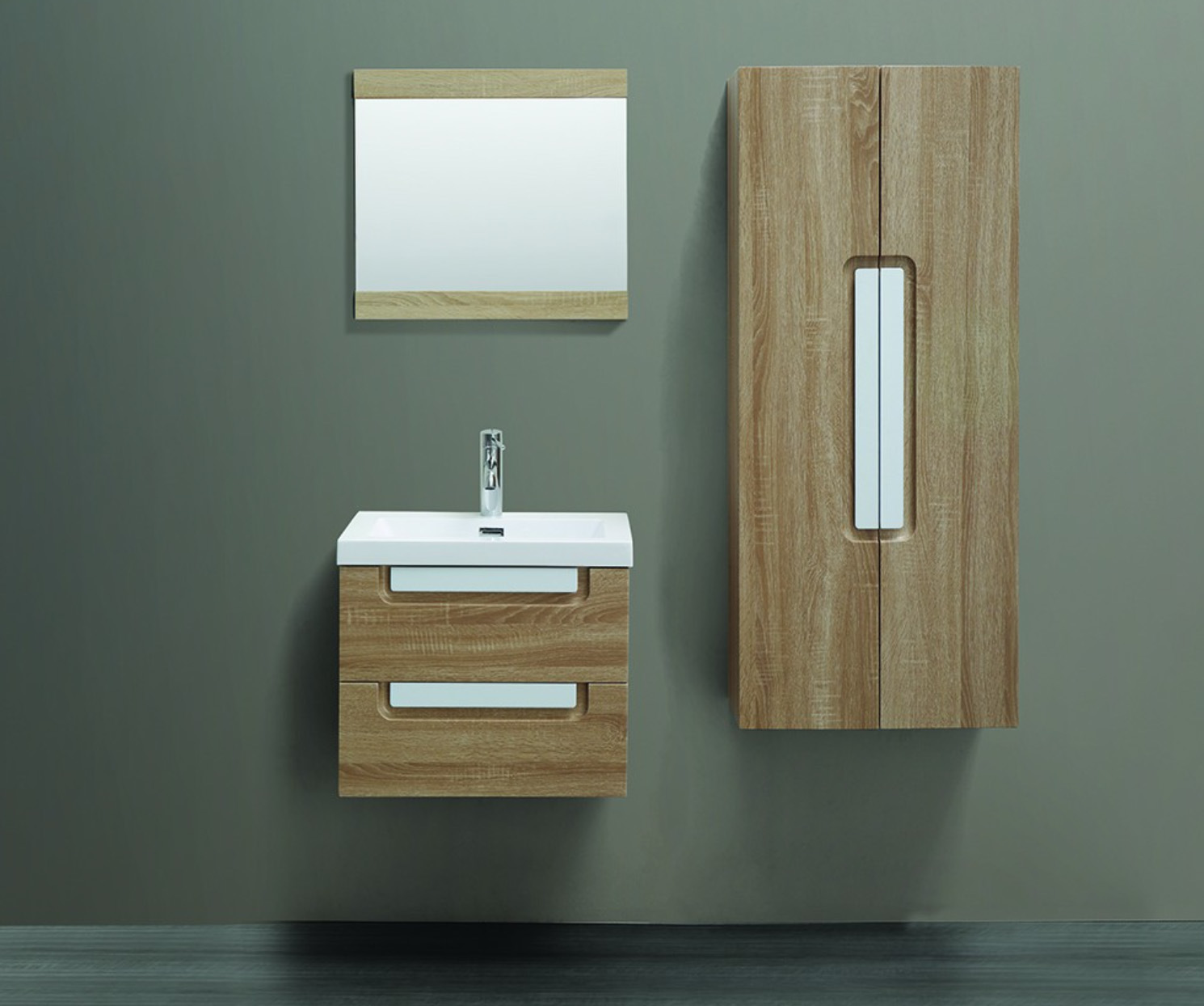 600mm/800mm/1000mm/1200mm Membrane Press MDF Bathroom Vanity