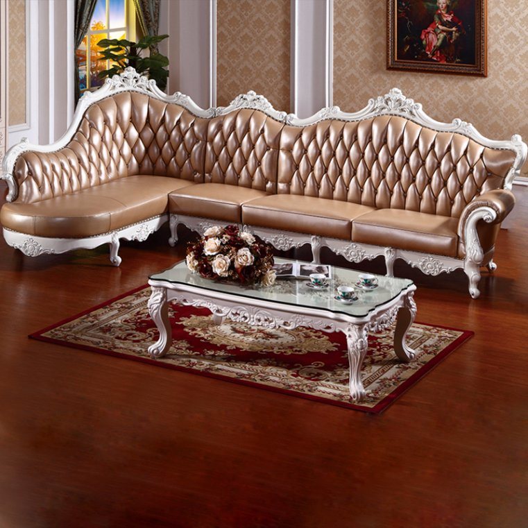 Wood Leather Sofa From Chinese Furniture Facotry (806)