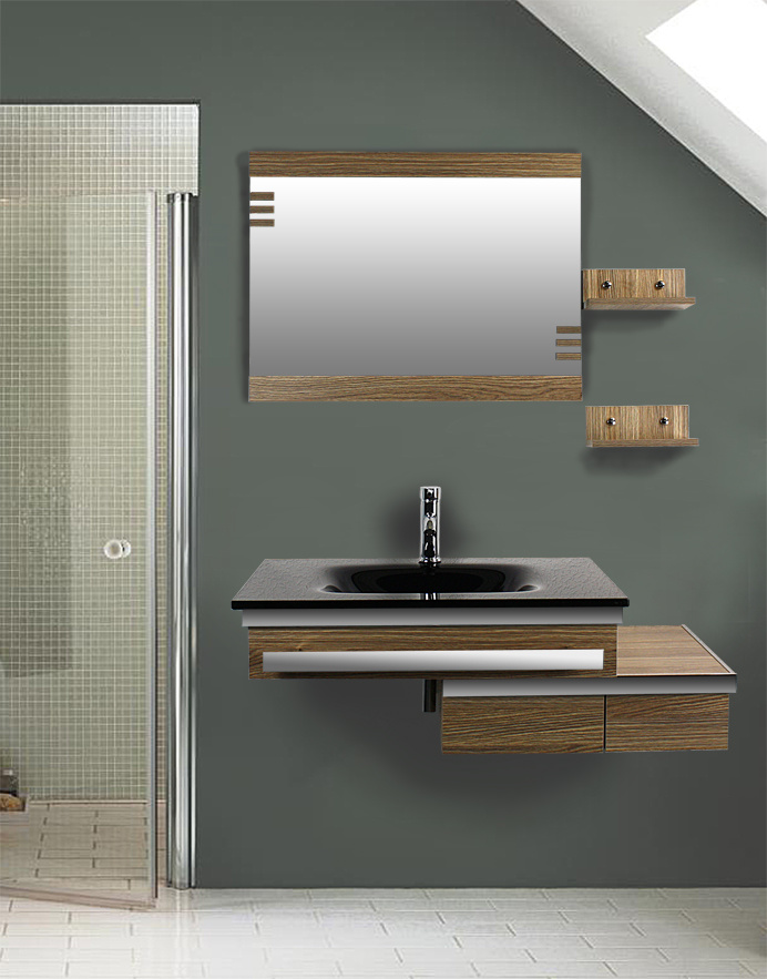 2016 Veneer Small Vanity/Veneer Vanity/Glass Sink