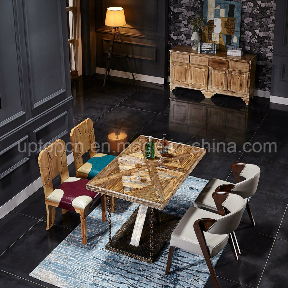Wooden Restaurant Furniture Set with Double Color Upholstered Chair (SP-CT791)