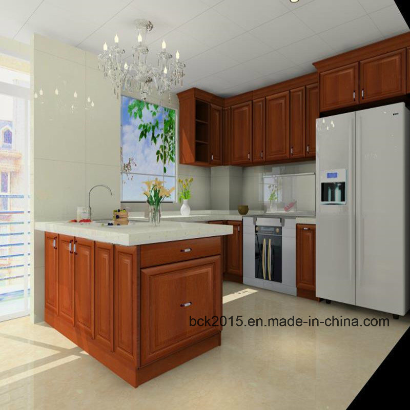 Wholesale Customized American Oak U Style Solid Wood Kitchen Cabinets (BCK-K017)