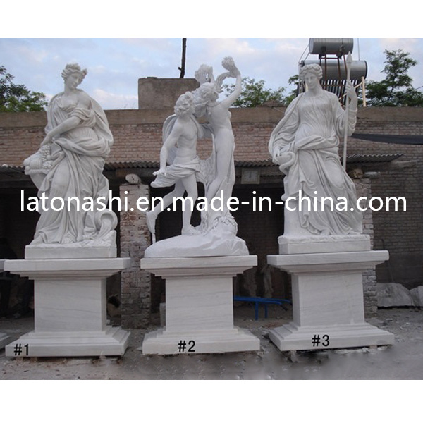 White Marble Art Figure Carving Sculpture / Statue for Garden, Landscape