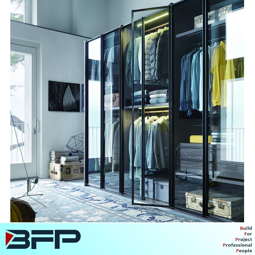 Modern Glass Wardrobe Bedroom Furniture Closet