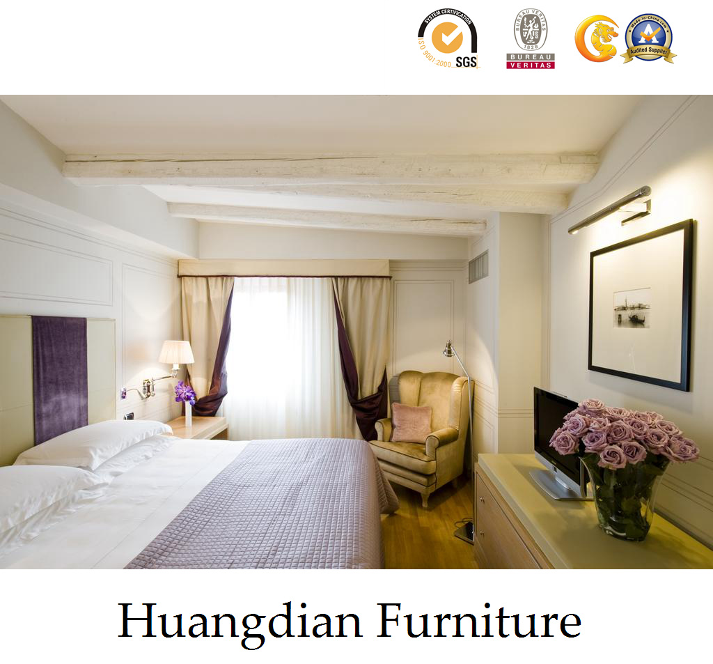 Customized Simple Design Hotel Bedroom Wooden Furniture Set (HD001)