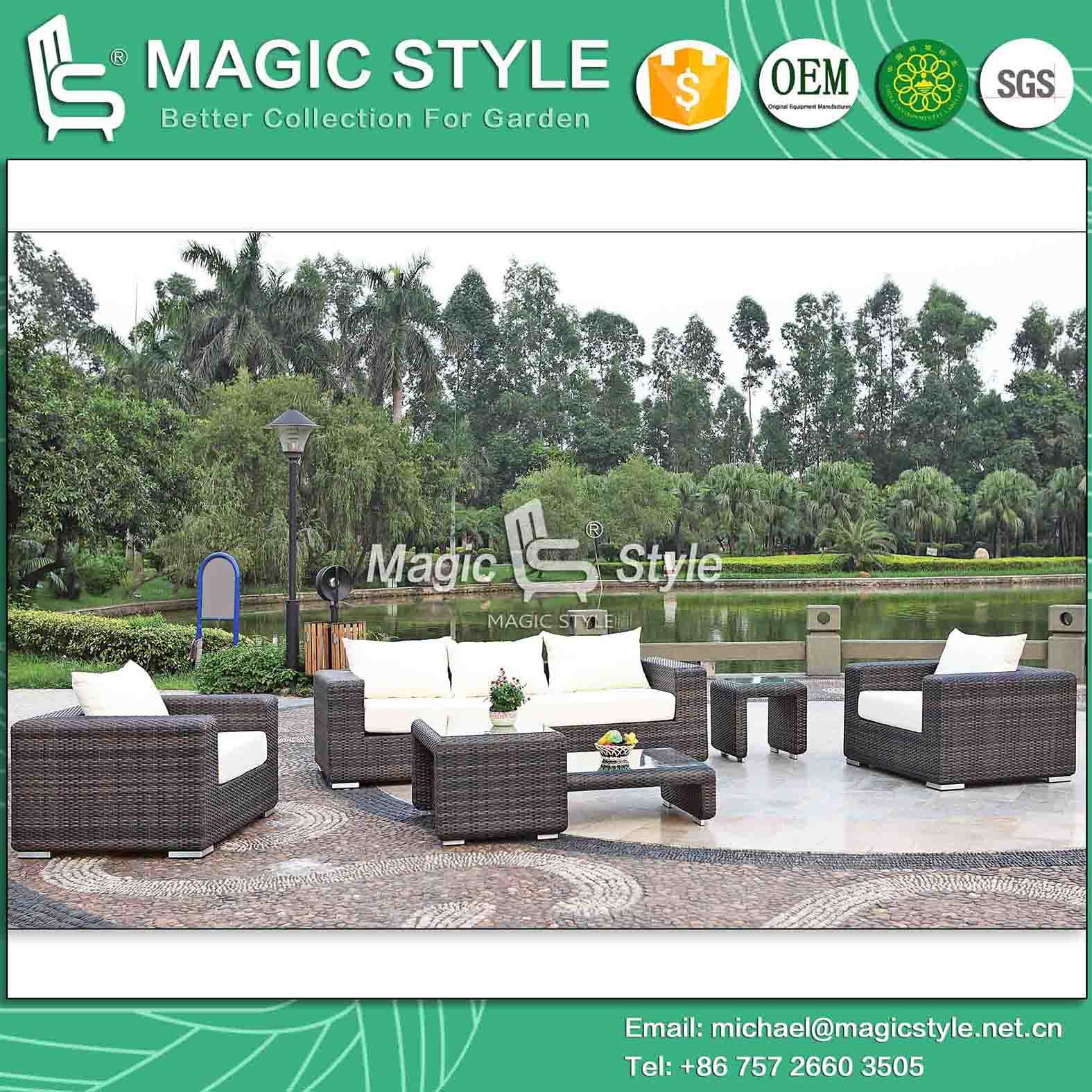 Modern Rattan Sofa Set Garden Sofa Outdoor Patio Sofa Wicker Combination Sofa (Magic Style)