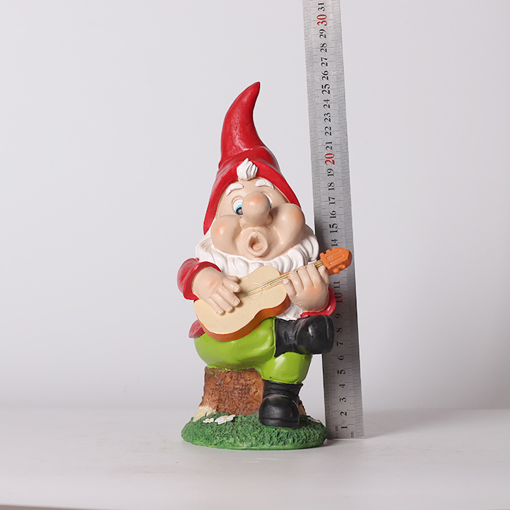 Resin Gnome Playing Guitar Garden Decor