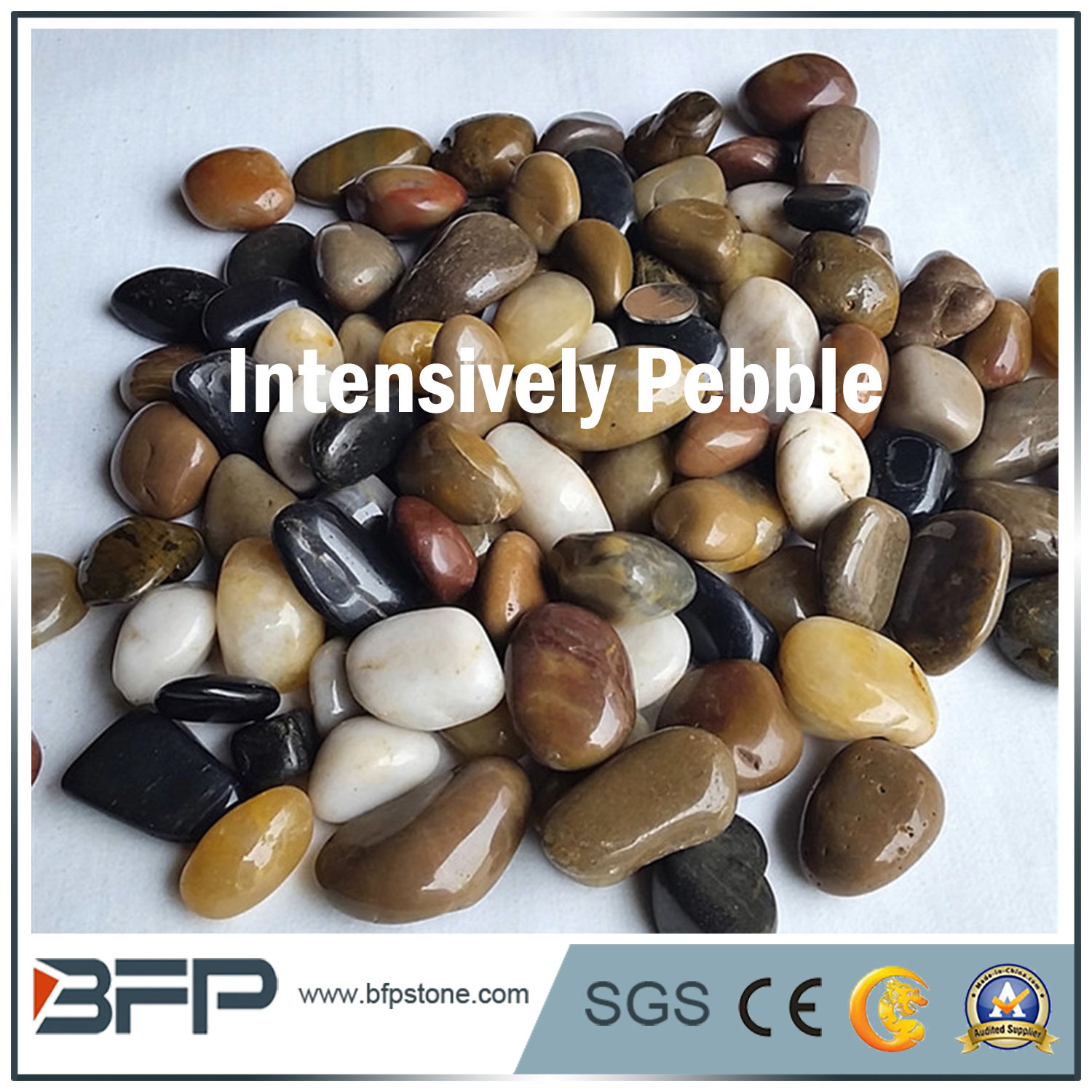 Multicolored High Glossy Pebble, River Stone for Landscape, Home Decoration