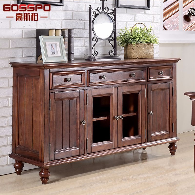 Guangdong Carved Oak Wood Storage Cabinet (GSP20-015)