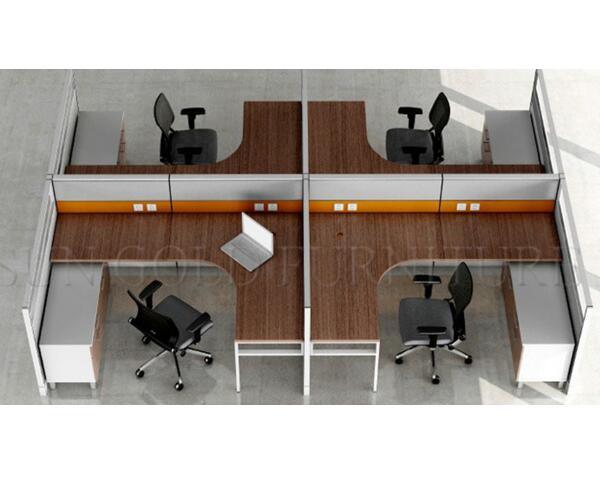 Modular Workstition Wooden Cubicle Computer Table Office Desk (SZ-WS108)