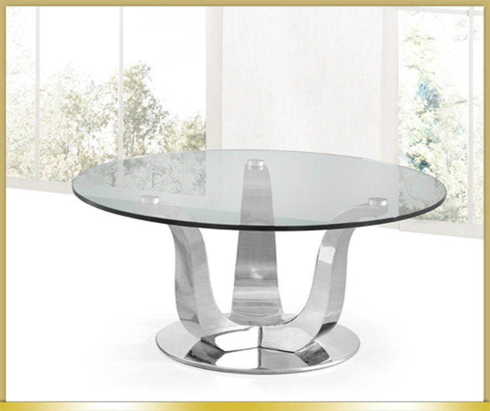 Glass Top Stainless Steel Coffee Table