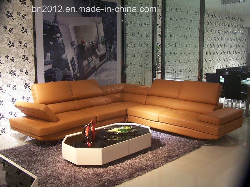 Home Furniture Genuine Leather Sofa (H2981A)