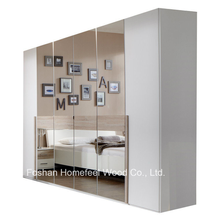 Bedroom Furniture 6 Open Door Mirrored Wardrobe Closet (WB45)