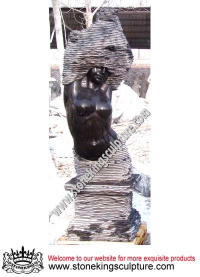 Outdoor Stone Fountain of Abstract Sculpture (SK-2431)