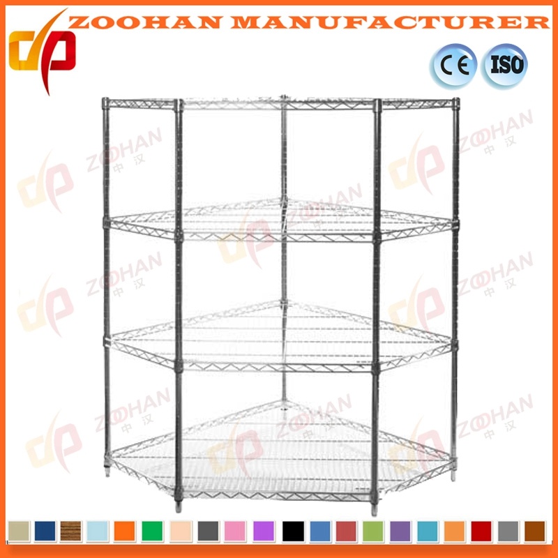 Chrome Ikea Home Closet Storage Wall Corner Wire Shelving (Zhw159)