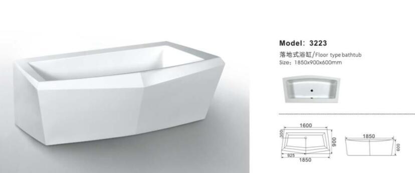 Inovational Floor Type Deluxe Rectangle Bathtub