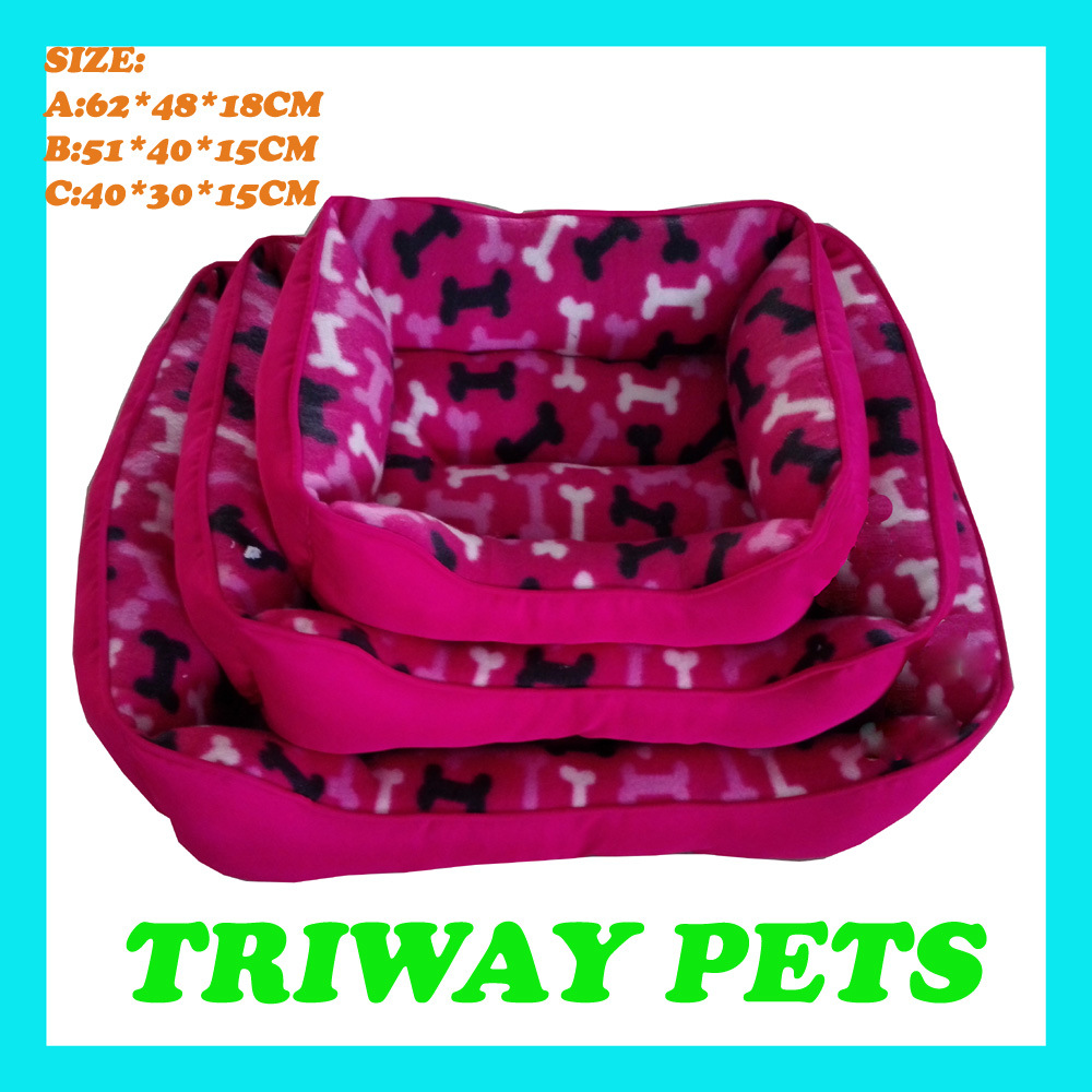 Cheap Printed Fleece Dog Cat Pet Beds (WY161052-3A/C)