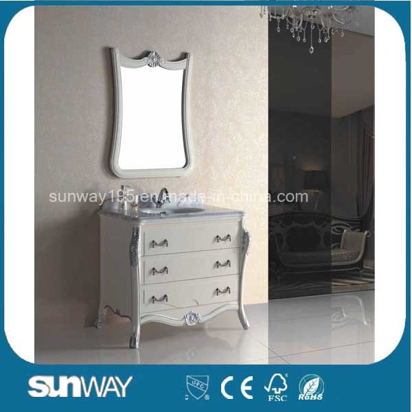 Europe Style Antique Bathroom Vanities with Marble Top (SW-8017A)