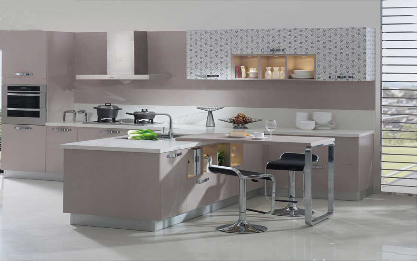 High Gloss Red Lacquer Kitchen Furniture (zz-005)