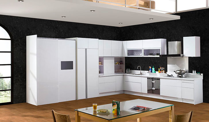 Small Kitchen Unit Economic Lacquer Surface Modern Kitchen Cabinet (zz-018)