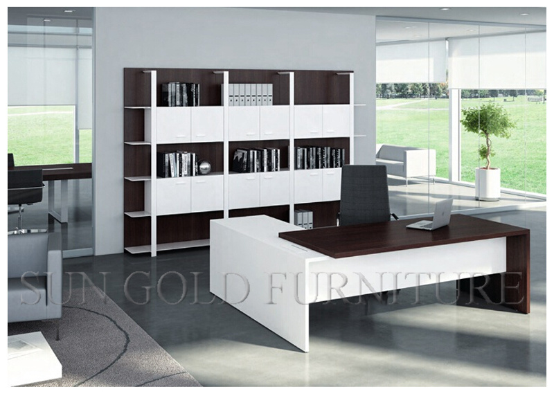 White and Black Wooden Office Modern Desk (SZ-OD203)