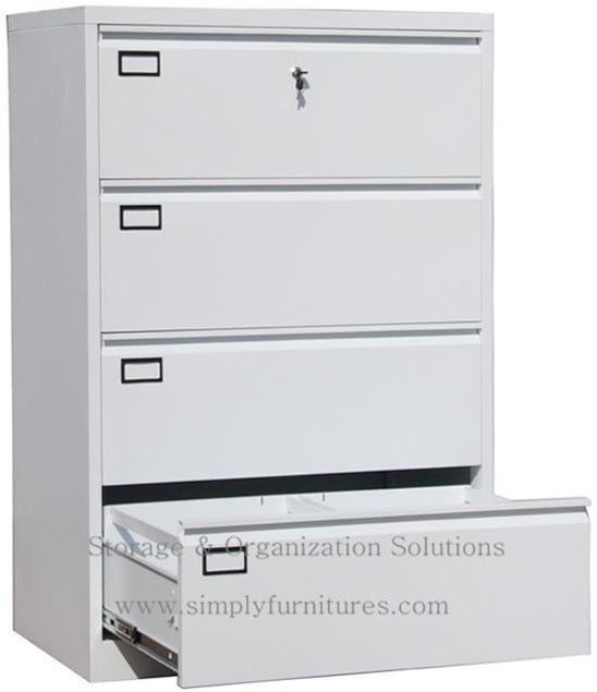 4 Drawer Metal Lateral File Cabinet with Lock