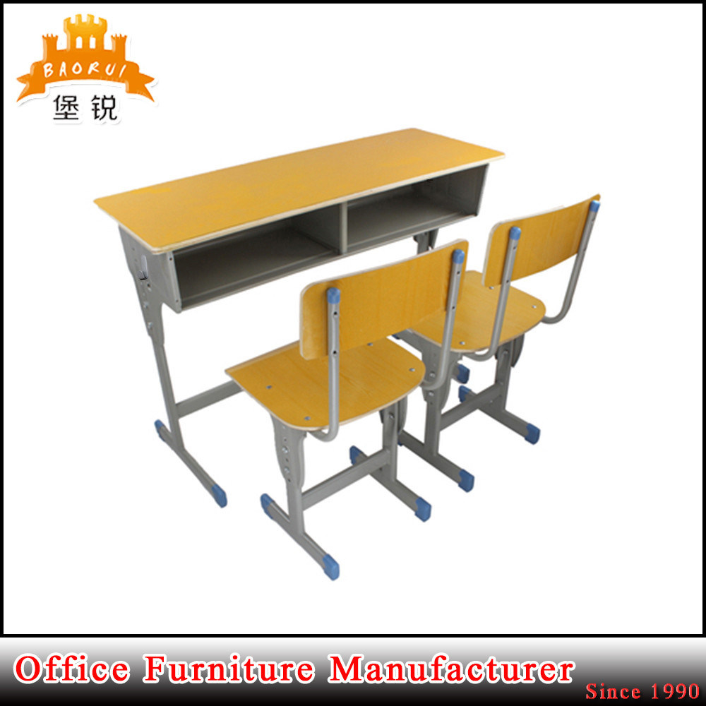 Metal Frame Double Desk and Chair School Students Study Tables