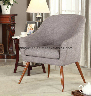 Solid Wood Single Sofa Coffee Sofa Wooden Fabric Sofa (M-X3121)