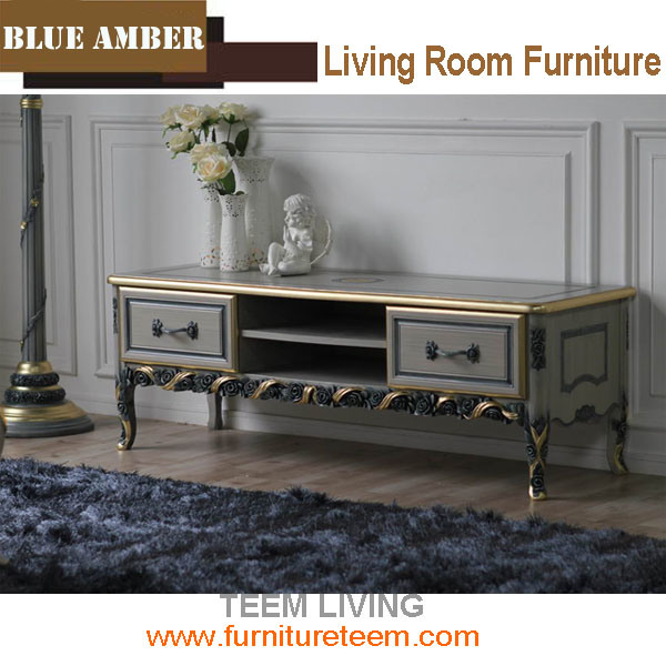 2016 New Collection Luxury Blue Amber Collection Cabinet Ba-1902 Solid Wood Cabinet Living Room TV Cabinet New Design Cabinet