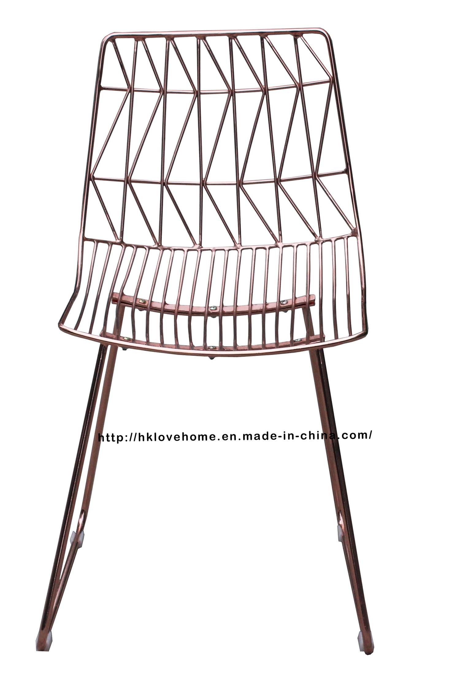 Modern Classic Metal Wire Dining Bend Side Wire Chair