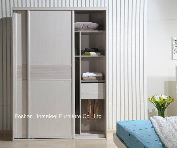 Basic Simple Customized Wooden Inside Sliding Wardrobe (HH2012-1.7E1B)