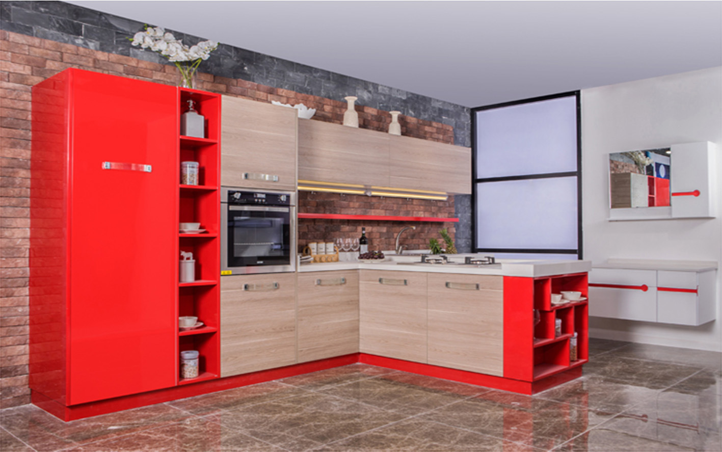 Modern Melamine Kitchen Cabinet (zg-003)