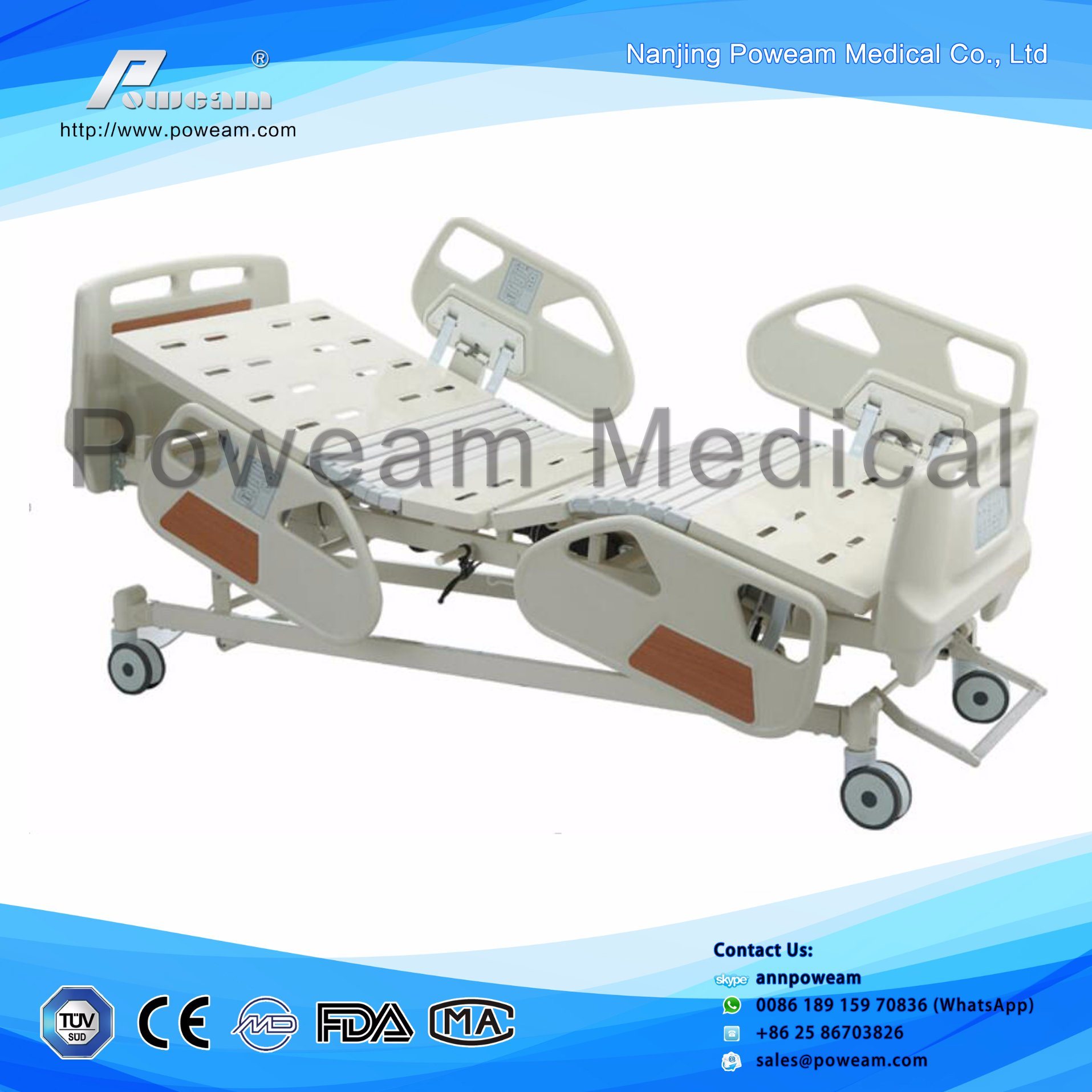 Hospital Furniture Patient Room Five Functions ICU Nursing Bed