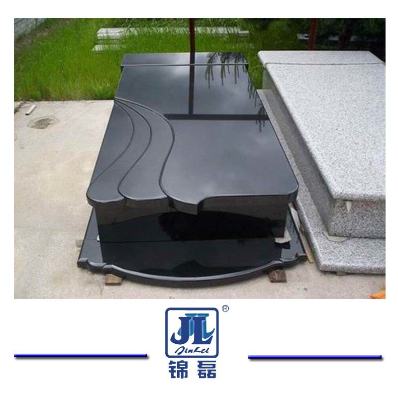 European Customized Black Marble Granite Stone Monument, Granite Grave Cross Tombstone / Headstone for Cemetery