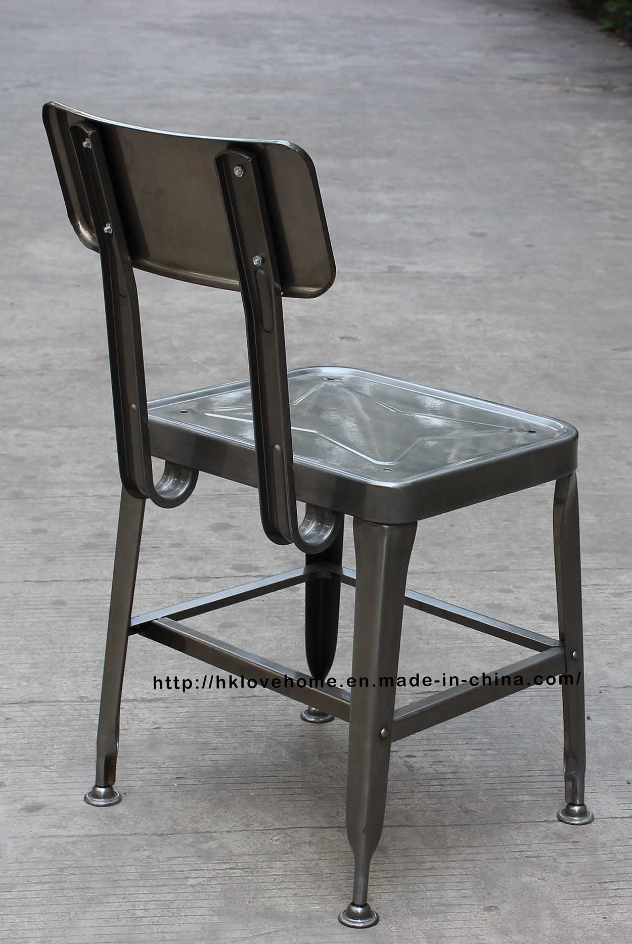 Metal Industrial Restaurant Dining Gunmetal Furniture Lyon Chair