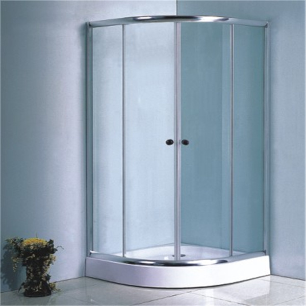 China Bathroom Chromed Sliding Round Simple Shower Room Cabinet 90