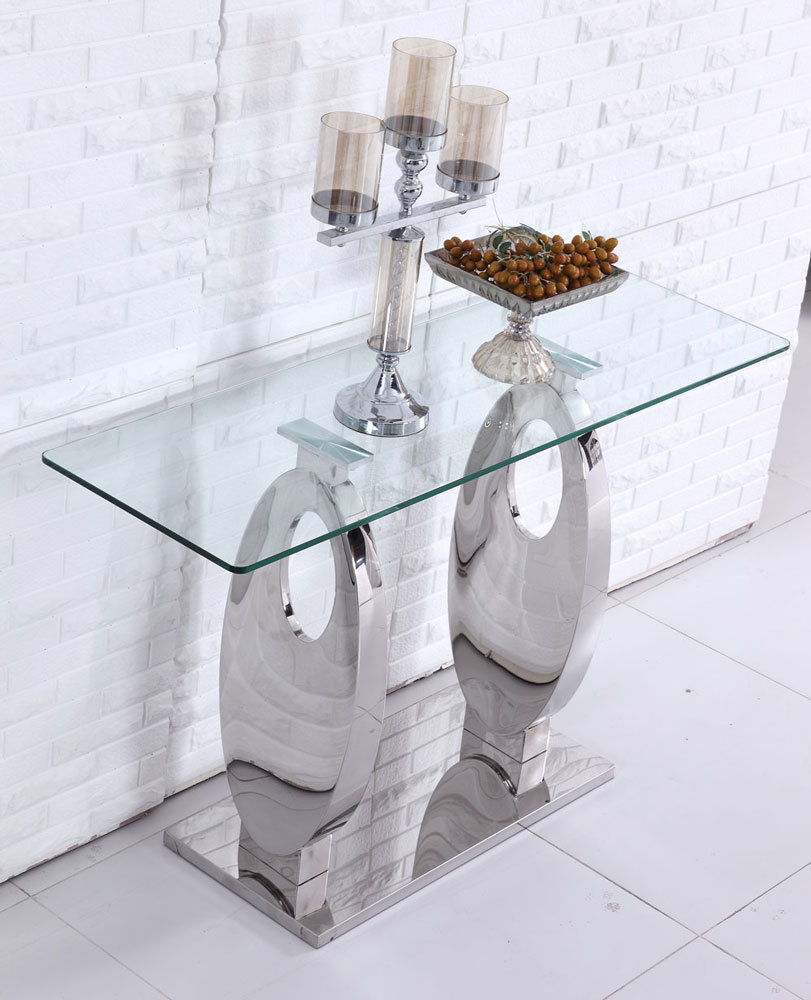 2017 Elegant Design Terpered Glass Top Console Table