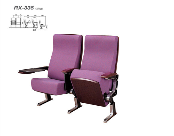 Wooden Armre Auditorium Chair with Writing Pad (RX-336)