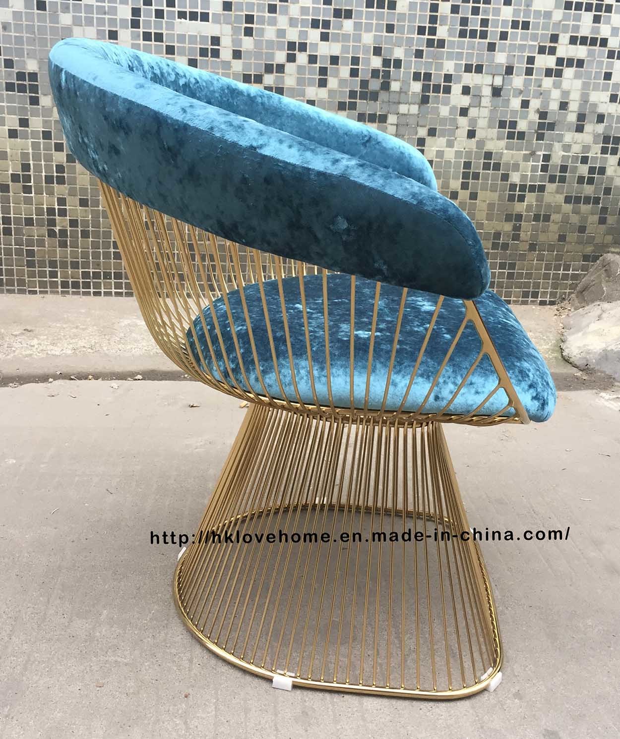 Metal Dining Restaurant Cushion Outdoor Leisure Steel Wire Chair