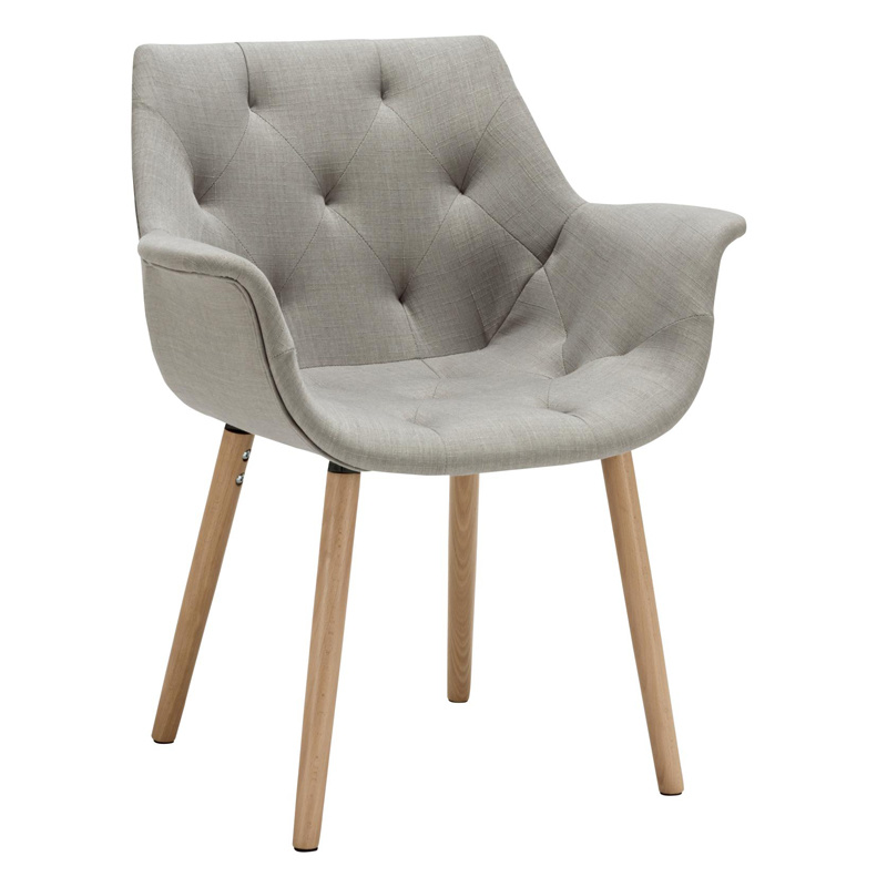 Solid Wood Legds Fabric Dining Chair (W13209)