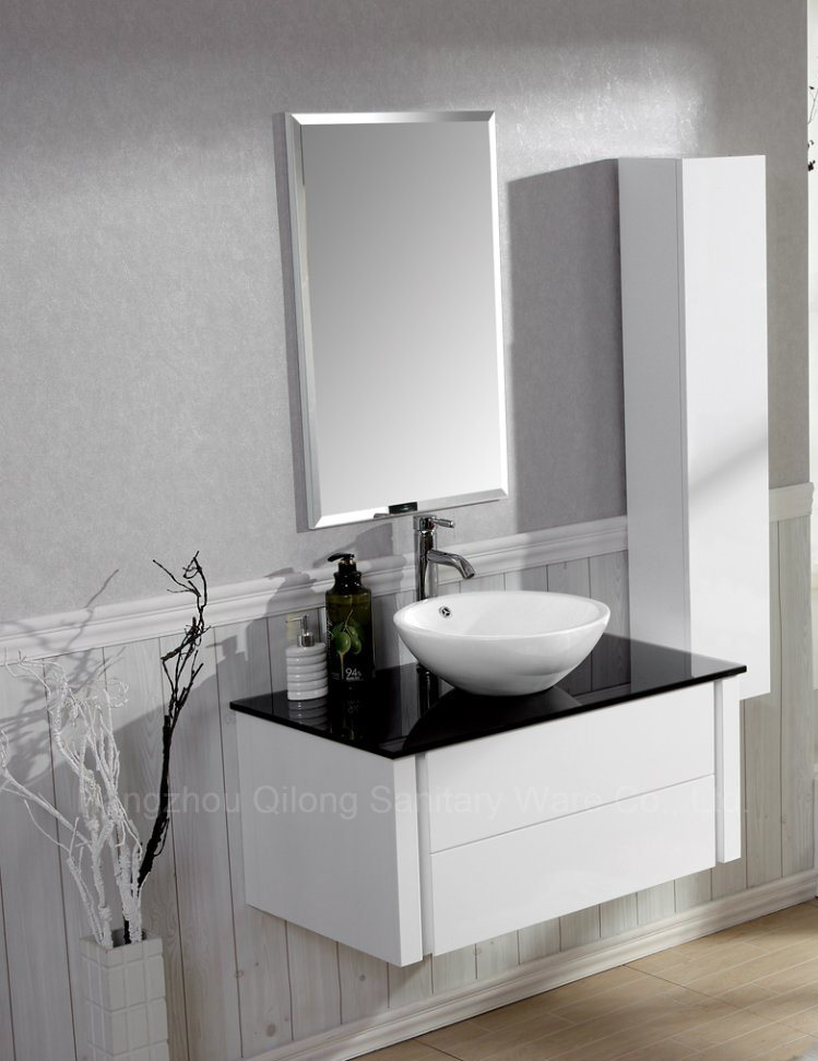 Morden MDF White Bathroom Cabinet with Side Vanity