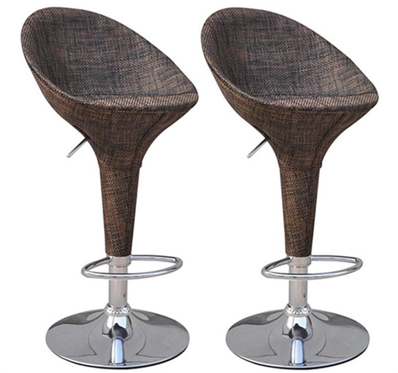 Rattan Scoop Seat Bar Stools