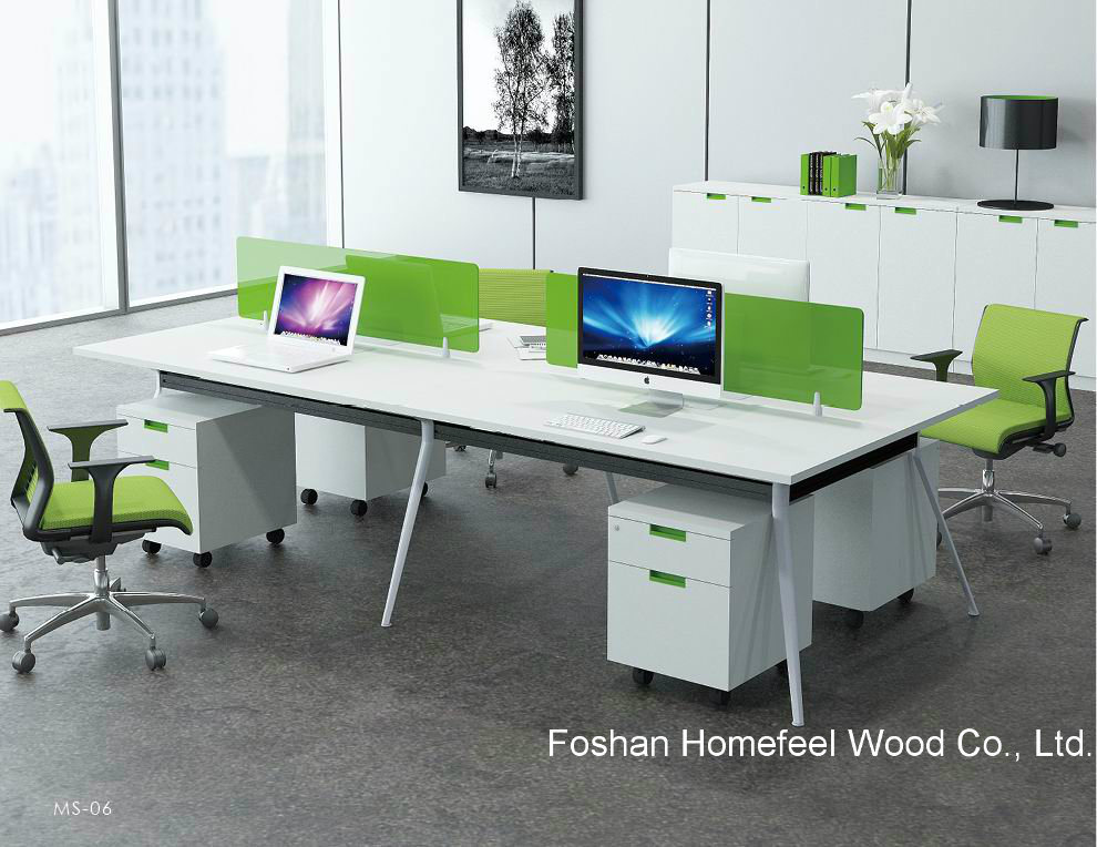 Modern Open Office Linear Workstation Table with Glass Divider (HF-YZM006)