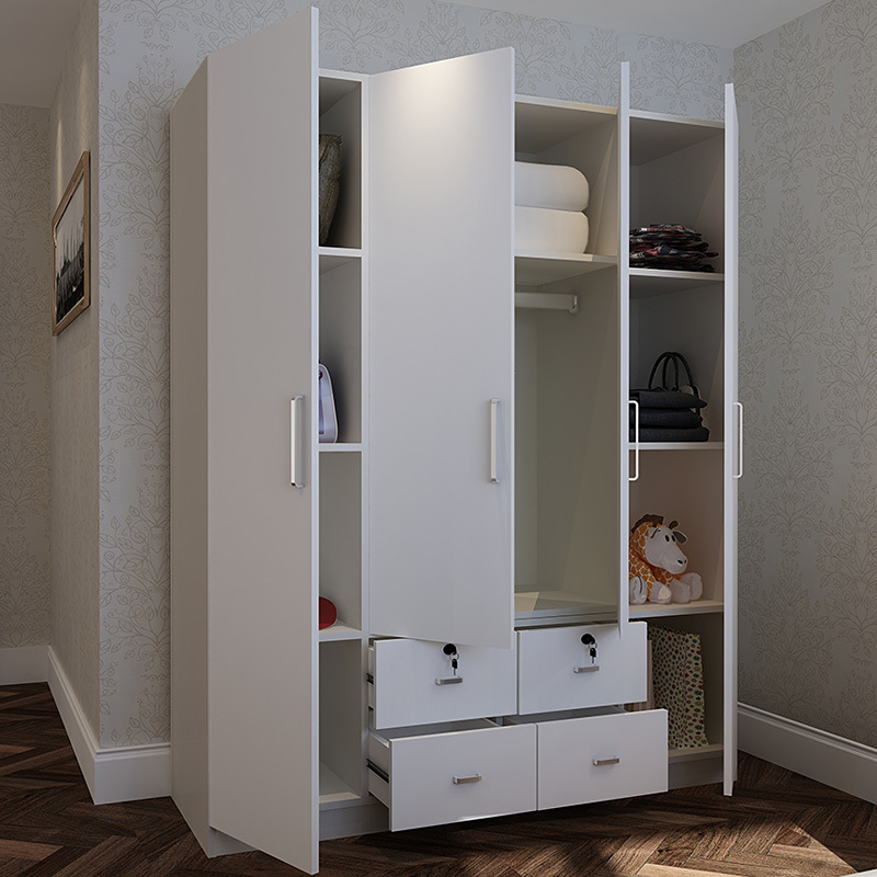 Modern Customized 4 Door 4 Drawer Wardrobe