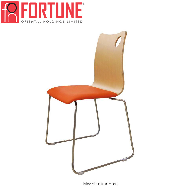 Hot Sellings High Quality Orange Modern Wooden Restaurant Chair (FOH-XM37-490)