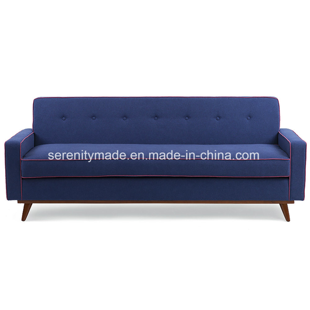 Modern Living Room Furniture 3 Seater Fabric Sofa with Wood Legs