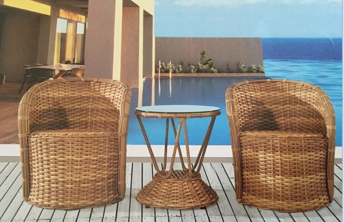 Wicker Outdoor Furniture Rattan Chair and Rattan Table